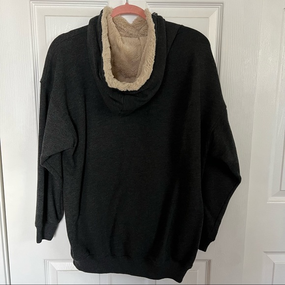 Aerie Oversized Tunic Hoodie with Fur Lined Hood and Pocket - Picture 4 of 5
